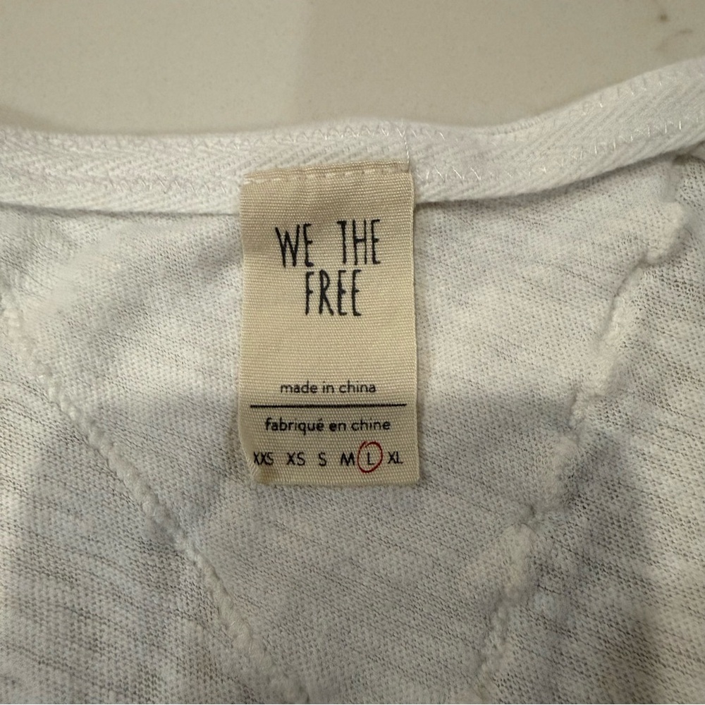 Free People We The Free Head In The Clouds Top Womens Large Washed Stripe White - Picture 7 of 12